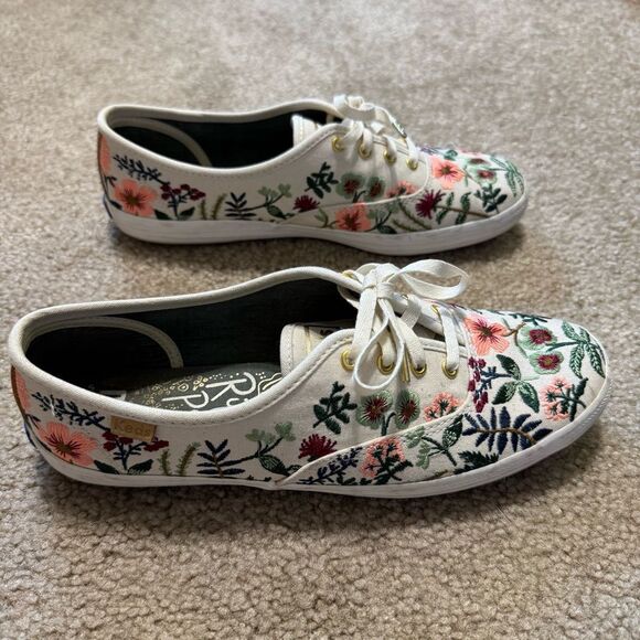 Keds x Rifle Paper Co Champion Herb Garden botanical embroidery sneakers, size 7 - Picture 4 of 8